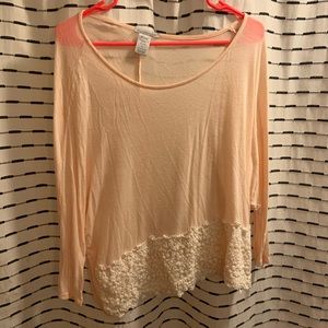 Blush pink 3/4 sleeve shirt